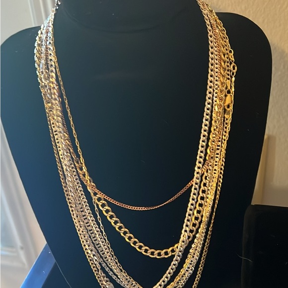 Other - Gold and Silver Multi-Layered Jewelry Necklace